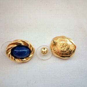 Kenneth Jay Lane Blue Cobochon Earrings